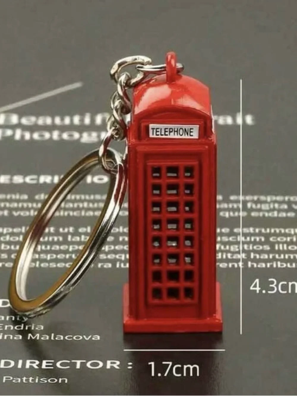 Red Telephone Booth Keychain